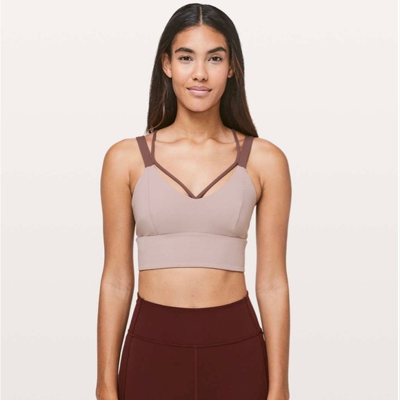 Lululemon Pushing Limits Bra Smoky Blush in Size